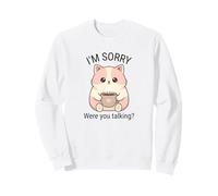 Sarcástico Gato Café Actitud Divertido Chibi Gatos Amante Sudadera