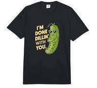 Sarcástico Lindo Pickle I'm Done Dillin with You Funny Pickles Comfort Colors Adult Heavyweight T-Shirt