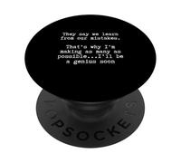 sarcástico motivacional Divertido Aprender de los errores Genio pronto PopSockets PopGrip Adhesivo