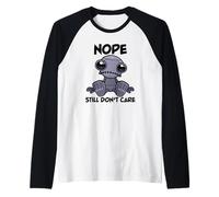 Sarcástico Nope Todavía No Me importa Lindo Robot Indiferente Camiseta Manga Raglan