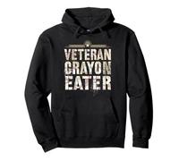Sarcástico Veterano DEVORADOR DE CRAYONES: Eat Proud Grunt Military Sudadera con Capucha