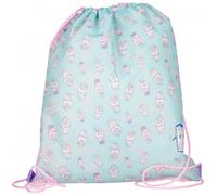 sarcia.eu Bolsa para zapatillas de educación física para niñas, bolsa escolar con asas para niños, mochila-bolsa 38x33 cm (Bubble Tea rosa menta)