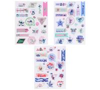 sarcia.eu DISNEY Stitch Adhesivos transparentes para decoración, reutilizables pegatinas JUEGO 63 PIEZAS (B)
