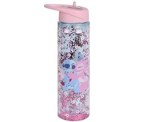 sarcia.eu DISNEY Stitch Botella de agua con boquilla y asa, botella transparente con tubo 550 ml (DISNEY Stitch)