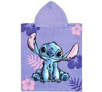 sarcia.eu Disney Stitch Toalla de Piscina, Poncho con Capucha de Secado rápido para niños, para la Playa, 100% algodón Oeko-Tex (Stitch Morado)