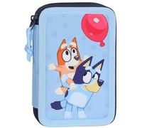 sarcia.eu Estuche de dos compartimentos con material escolar para niños, para el colegio - 22 piezas, 2 cremalleras (Bluey)