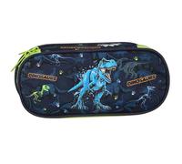 sarcia.eu Estuche Escolar Compartimentado, Que Brilla en la Oscuridad, bolsita para niño, Dinosaurios, Azul Marino 5x22x10cm (Dinosaurio Compartimentado)