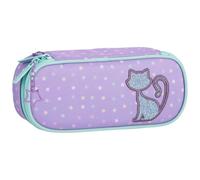 sarcia.eu Estuche Escolar con Compartimentos, Espacioso, Ovalado, para niñas 22x10x5cm (Gato)
