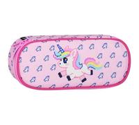 sarcia.eu Estuche Escolar con Compartimentos, Espacioso, Ovalado, para niñas 22x10x5cm (Unicornio)