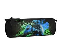 sarcia.eu Estuche Escolar para niño, Redondo, Bolsa para Material Escolar (Gamer Negro, 22x8x8 cm)