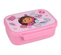 sarcia.eu Gabby's Dollhouse Caja de desayuno escolar, CAJA para el desayuno, fiambrera para bocadillos, tentempiés, rosa (Gabby's Dollhouse)