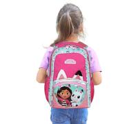 sarcia.eu Gabby's Dollhouse RÍGIDA Mochila escolar, BOLSA escolar para niñas, bolsillo para PORTÁTIL + colgante 41x30x15cm (Rosa Gabby's Dollhouse)
