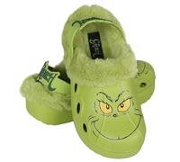 sarcia.eu Grinch Chanclas verdes AISLADAS, zuecos DE NAVIDAD con pieles para adultos, CALIENTES para el invierno, 38 EU