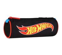 sarcia.eu Hot Wheels Estuche Escolar para niño, Redondo, Bolsa para Material Escolar 22x8x8cm (Hot Wheels Tuba Negro)