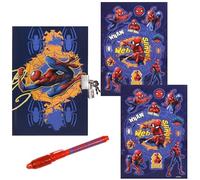 sarcia.eu MARVEL Spider Man Set Diario con candado y bolígrafo mágico + pegatinas, set de regalo (Marvel Spider-Man)