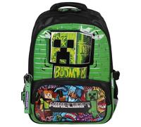 sarcia.eu Minecraft Creeper Mochila escolar, verde-negra para niños, reflectores, DOS COMPARTIMENTOS, para ORDENADOR PORTÁTIL 40x31x13 cm (Minecraft Creeper)