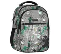 sarcia.eu Mochila escolar rígida para niño, reflectantes, cuatro compartimentos, 24l (Fútbol Gris, 24L)