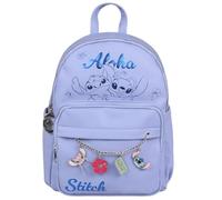 sarcia.eu Mochila juvenil de piel sintética, mochila urbana femenina con gran capacidad (Stitch Azul, 25x12x34 cm)