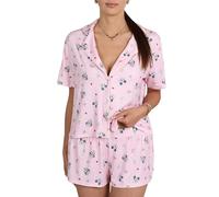 sarcia.eu Pijama de Mujer con Botones, Dos Piezas para el Verano, (Winnie, Bambi Thumper, Minnie Mickey) de Manga Corta (FR/ES, Letras, L, Regular, Regular, Minnie Mickey)