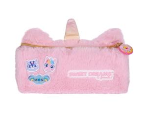 sarcia.eu Sweet Dreams Unicornio, Estuche de Peluche para niñas, Redondo, Bolsa para Material Escolar 20x8x8cm (Unicornio)