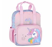sarcia.eu UNICORNIO Mochila pequeña para niñas, de guardería, DE VIAJE con reflectores 29x23x9 cm (Rosa Unicornio)