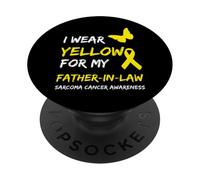 Sarcoma Cancer Ribbon I Wear Yellow for my Father-In-Law PopSockets PopGrip Adhesivo