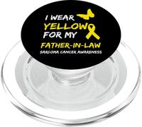 Sarcoma Cancer Ribbon I Wear Yellow for my Father-In-Law PopSockets PopGrip para MagSafe
