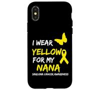 Sarcoma Cancer Ribbon I Wear Yellow for my Nana Carcasa para iPhone X/XS