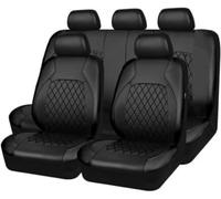 SARCX 9 Piezas Cuero Funda Asiento Coche para Toyota Avensis T25 Estate 2003-2008, Impermeables Juegos De Cubreasientos Interior Accesorios,A/Black
