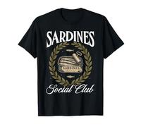 Sardinas Aceite de Oliva Pescado Enlatado Foodie Retro Camiseta