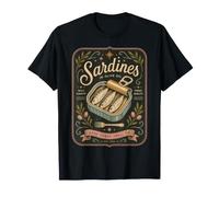 Sardinas Aceite de Oliva Pescado Lata Mariscos Retro Mariscos Camiseta
