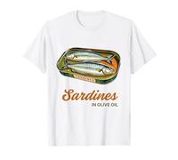 Sardinas de lata vintage enlatadas en aceite de oliva retro mediterráneo Camiseta