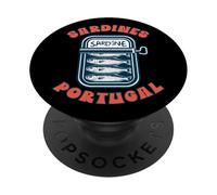 Sardinas Portugal Conservas de Pescado Divertido Pescador PopSockets PopGrip Adhesivo