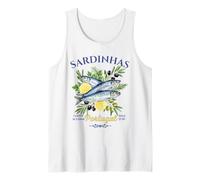Sardinas Portuguesas Lisboa Limón Oliva Mediterránea Costera Camiseta sin Mangas
