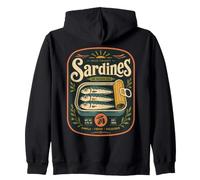 Sardinas Silvestres capturadas en Aceite de Oliva Retro mariscos Pescado Sudadera con Capucha
