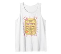 Sardine Tinned Fish Retro Vintage Coastal Girl Ocean Summer Camiseta sin Mangas