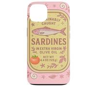 Sardine Tinned Fish Retro Vintage Coastal Girl Ocean Summer Carcasa para iPhone 13