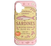 Sardine Tinned Fish Retro Vintage Coastal Girl Ocean Summer Carcasa para iPhone 16