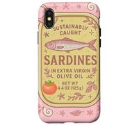 Sardine Tinned Fish Retro Vintage Coastal Girl Ocean Summer Carcasa para iPhone X/XS