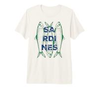 Sardines Retro Illustration Trio Minimalist Bold Typography Camiseta Premium