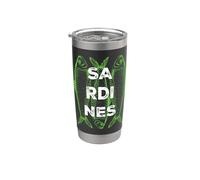 Sardines Retro Illustration Trio Minimalist Bold Typography Vaso térmico de acero inoxidable de doble pared