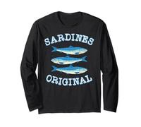 Sardines Tinned Fish Retro Graphic for Men Women Manga Larga