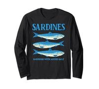Sardines Tinned Fish Retro Graphic for Men Women Manga Larga
