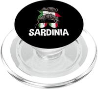 Sardinia Italy Messy Hair Bun - Gafas de Sol con Bandera Italiana para Mujer PopSockets PopGrip para MagSafe