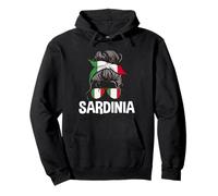 Sardinia Italy Messy Hair Bun - Gafas de Sol con Bandera Italiana para Mujer Sudadera con Capucha