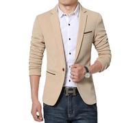 SARGE Blazer de Negocios para Hombre Primavera otoño Casual algodón Slim Fit Chaqueta de Traje de Lujo para Hombre Blazer de un Solo botón Masculino de Talla Grande M-5XL