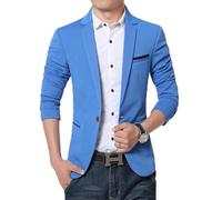 SARGE Blazer de Negocios para Hombre Primavera otoño Casual algodón Slim Fit Chaqueta de Traje de Lujo para Hombre Blazer de un Solo botón Masculino de Talla Grande M-5XL