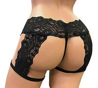 Sarge Knives Tangas de encaje floral para hombre, calzones tipo bikini, color negro, 1 unidad, Negro 1, M