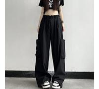 SARGE Pantalones de paracaídas gótico Estilo Punk Harajuku para Mujer, Pantalones de chándal para Correr Y2k de Moda Coreana Vintage Japonesa para Mujer