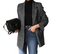 SARGE Primavera Invierno Estilo Coreano Suelto Retro Mujeres Blazers Plaid Doble Botonadura Bolsillos Chaquetas Formales a Cuadros Prendas de Vestir Exteriores Top